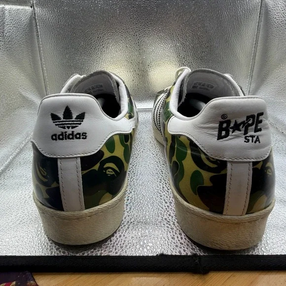 adidas gazelle silver green womens Adidas Mens Superstar80's Bape Shoes  Extra Butter